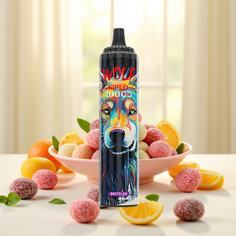 JNR Wolf Niplo 10000 Puffs Disposable Vape Skittles (Скітлз) 650mAh 20ml 0%/2%/5%