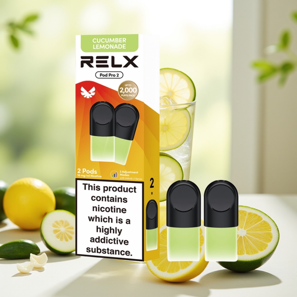 RELX Pod Pro 2 600 затягів 1.8% нікотину 1.9мл Напій-Огіркова Лимонад