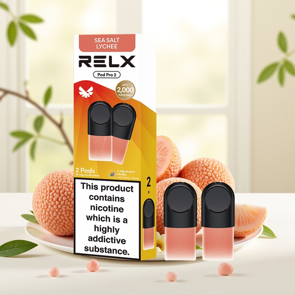RELX Pod Pro 2 600 плювків 1,8% нікотину 1,9мл Морська сіль личі