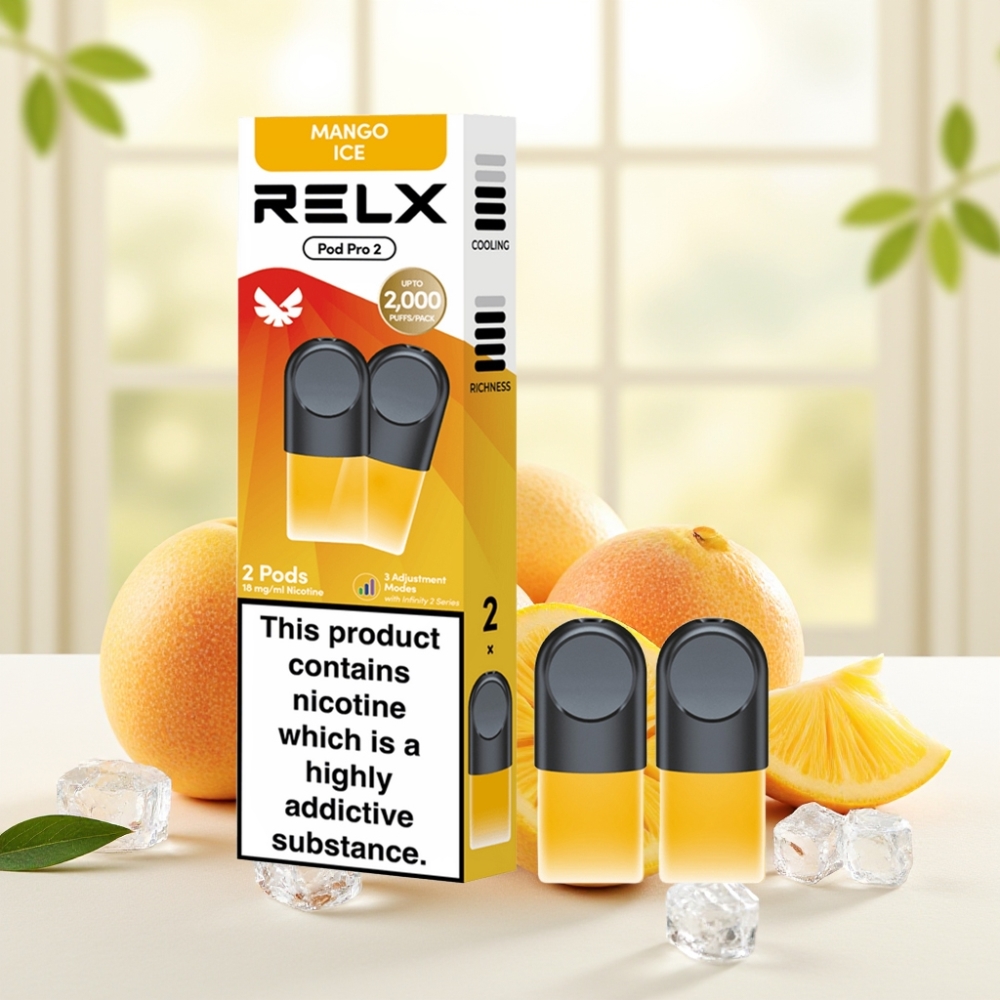 RELX Pod Pro 2 600 затяжок 1.8% нікотину 1.9мл Манго Лід