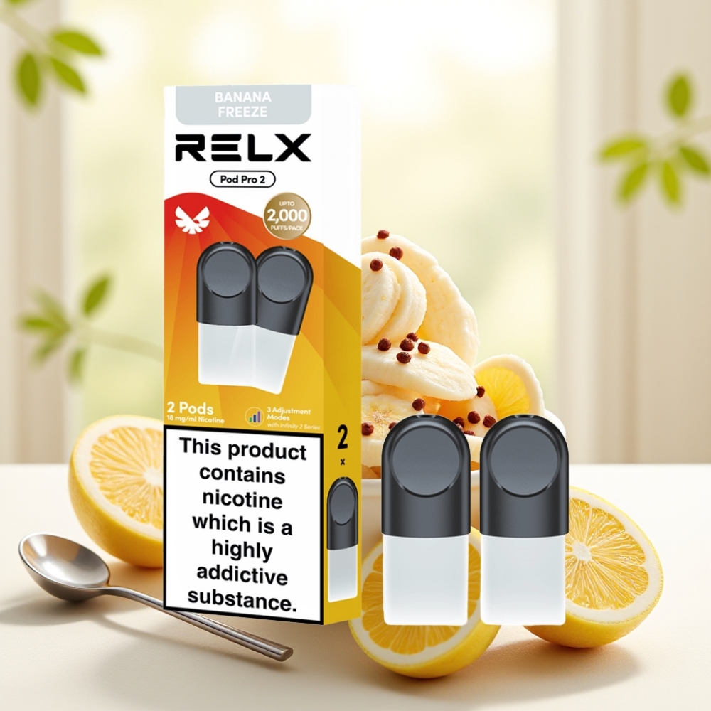 RELX Pod Pro 2 600 затягів 1.8% нікотину 1.9мл Десерт-Банан Фріз