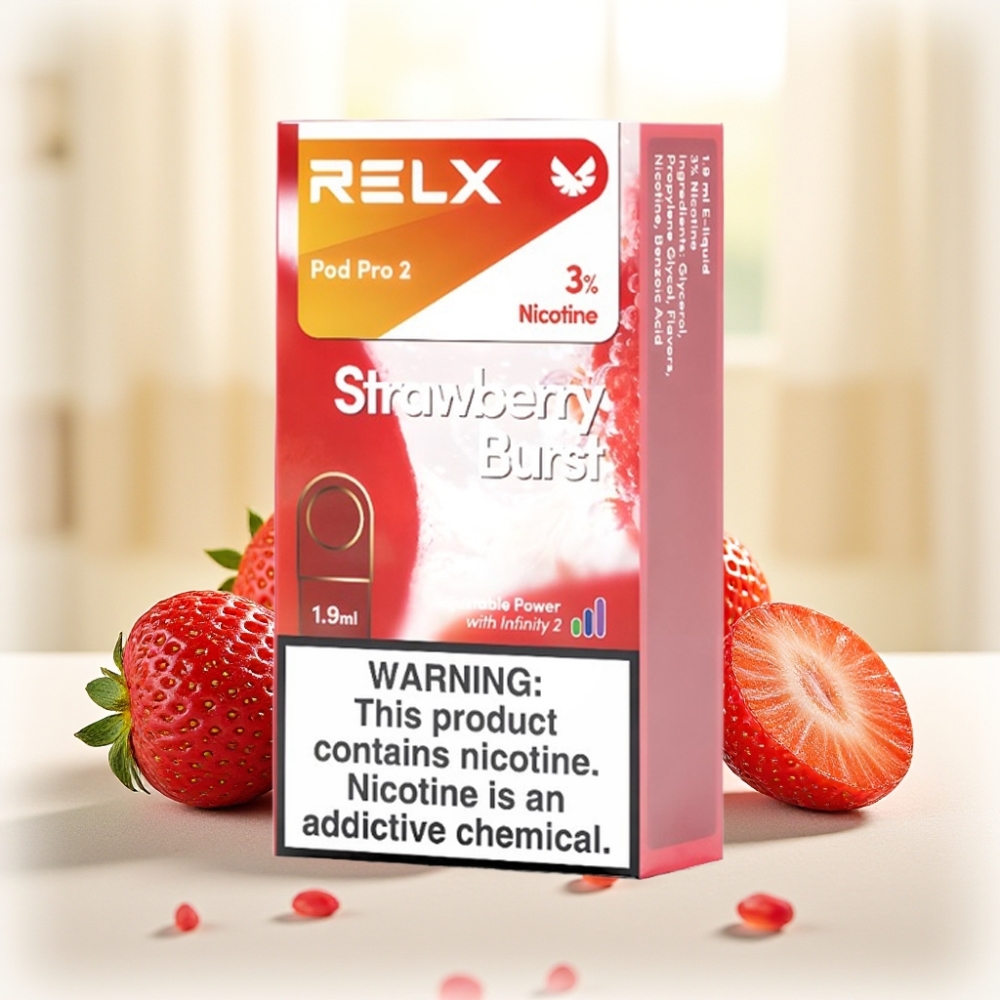RELX Pod Pro 2 600 пфф 3% нікотину 1.9мл Полуничний вибух