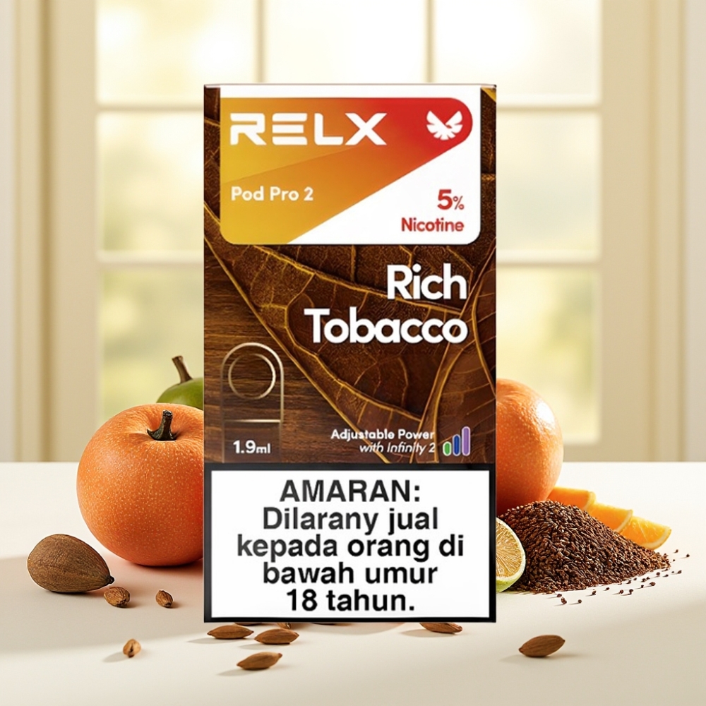 RELX Pod Pro 2 600 пфів 5% нікотин 1.9мл Насичений Тютюн