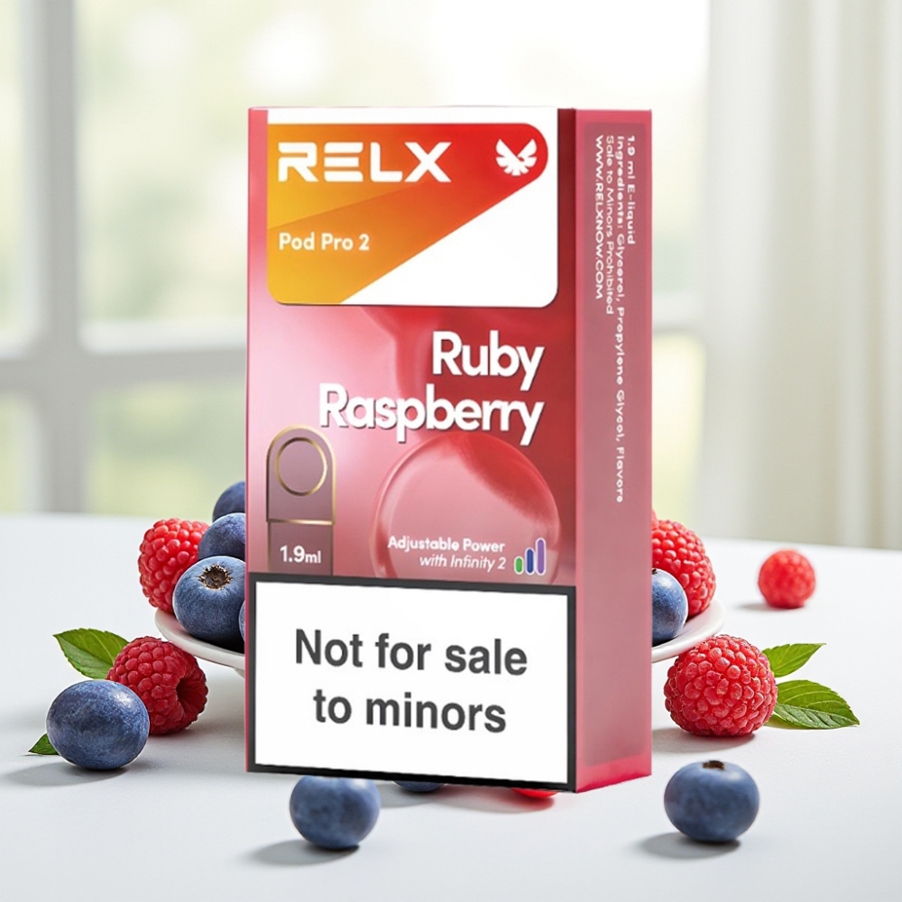 RELX Pod Pro 2 600 пuffів 0% нікотину 1.9мл блакитна малина