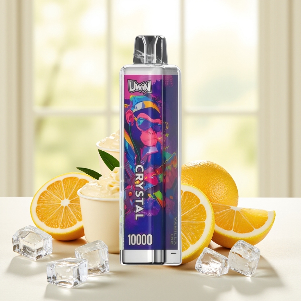 UWIN Crystal 10000 Puffs (0%, 2%, 3%, 5% нікотину, 18мл, 650mAh, Type-C, ванільний лід)