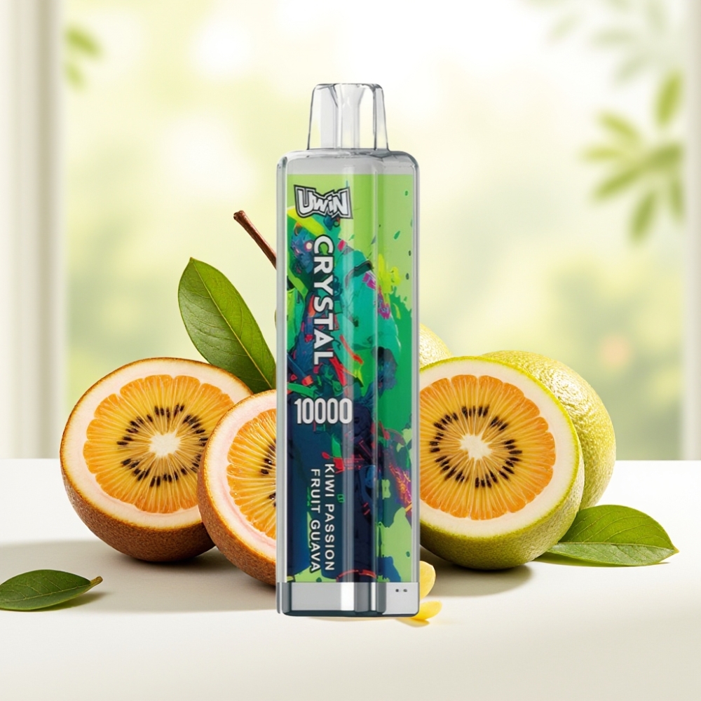 UWIN Crystal 10000 Puffs Киві Маракуйя Гуава 0%-5% 18мл 650мAh Type-C 0.8Ω RGB