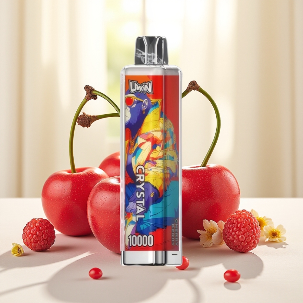UWIN Crystal 10000 Puffs вишня-ягода, 0%-5% нікотину, 18мл, 650мAh, Type-C