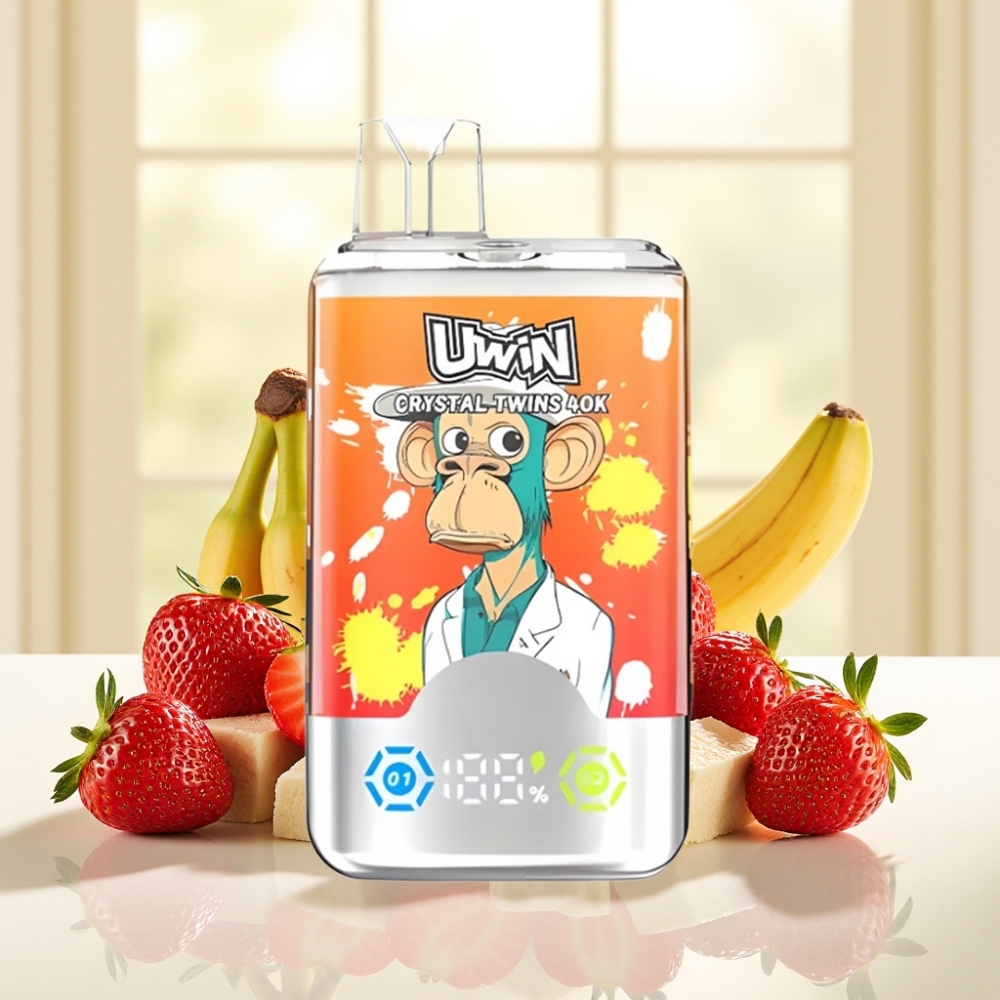 UWIN Crystal Twins 40000 Puffs Полуниця Банан Любов 66, 32мл, 850мАг, Type-C