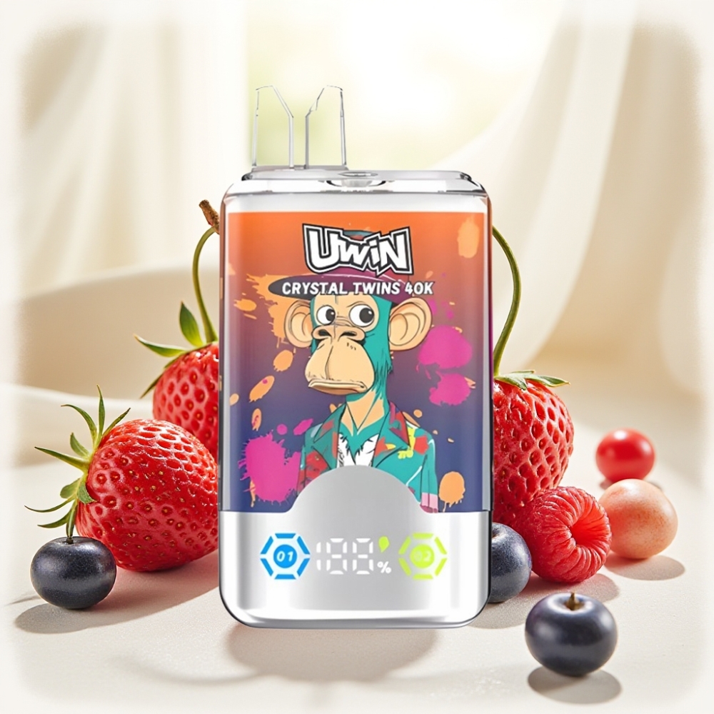 UWIN Crystal Twins 40000 Puffs Полуниця Малина Вишня Mr Blue 32мл 850mAh Type-C