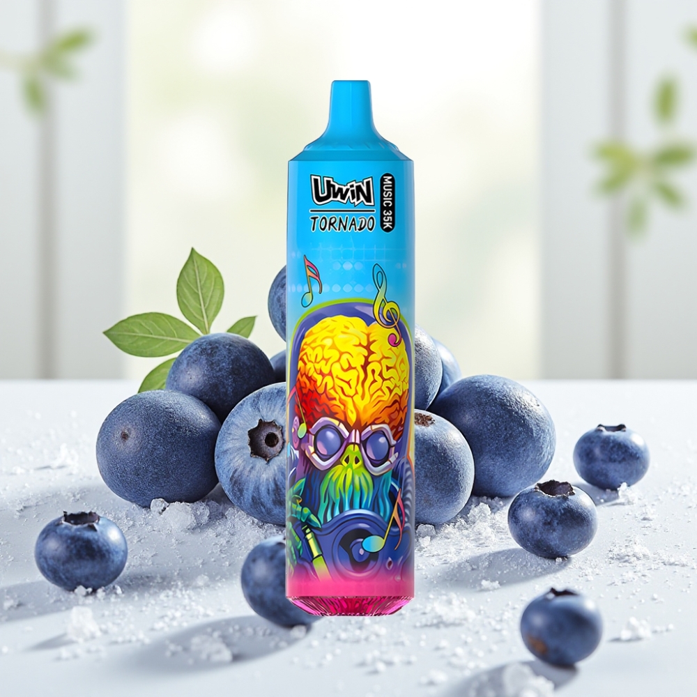 Uwin Tornado 35K Music Disposable Vape Чорниця зі льодом, 35 000 тяг, 600mAh, Type-C