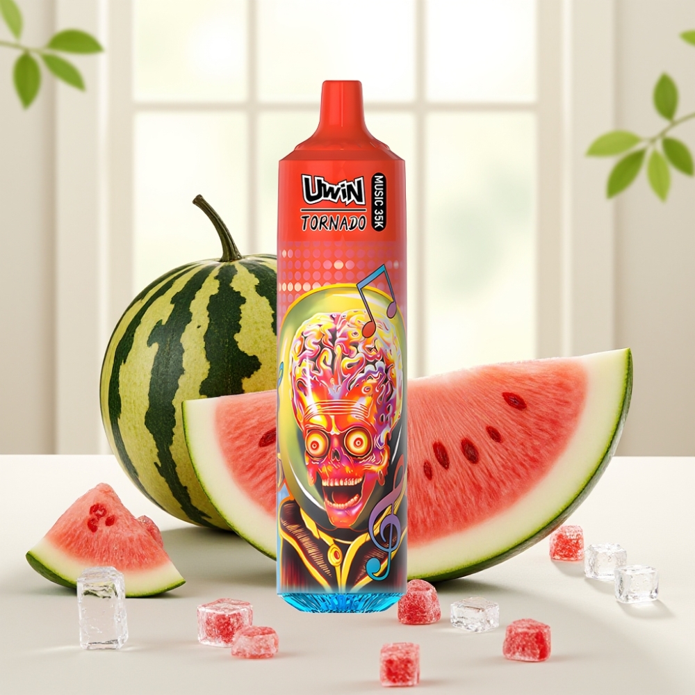 Uwin Tornado 35K Music Disposable Vape Кавун Лід 35 000 тяг, 600mAh, Type-C
