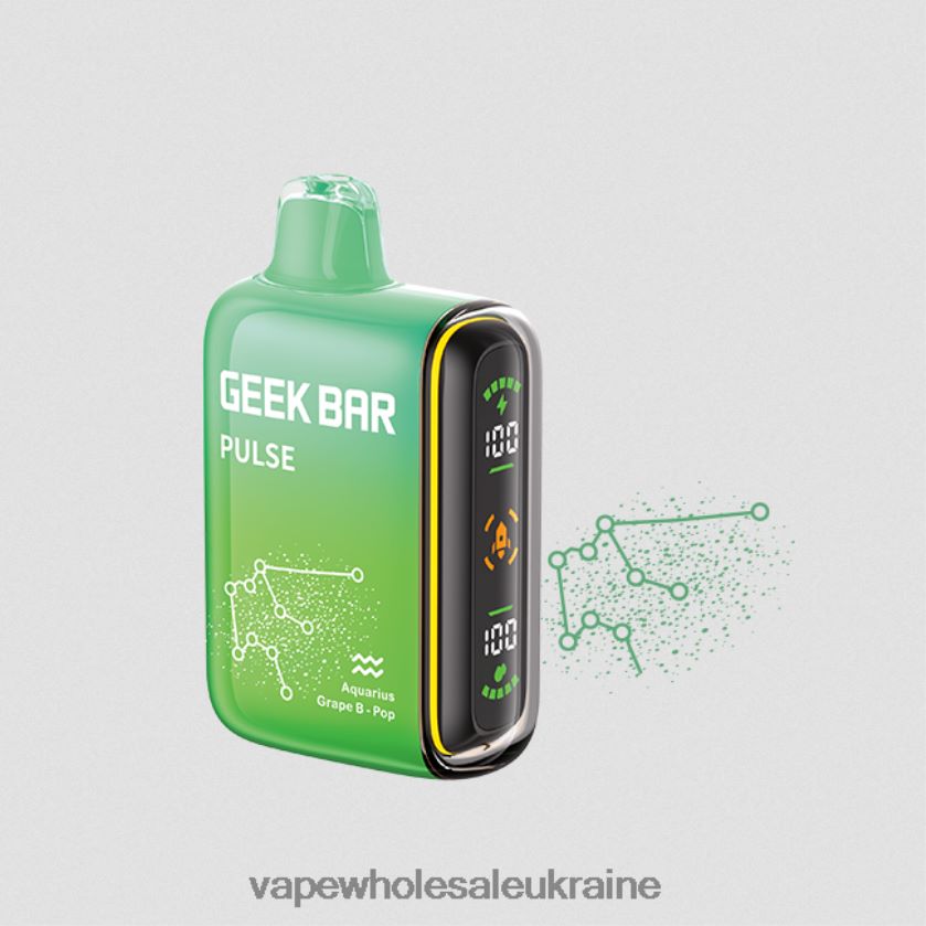Vape Wholesale Ukraine виноградний удар поп NDN6FT71 GEEK BAR Pulse zodiac edition 7500 затяжок/15000 затяжок